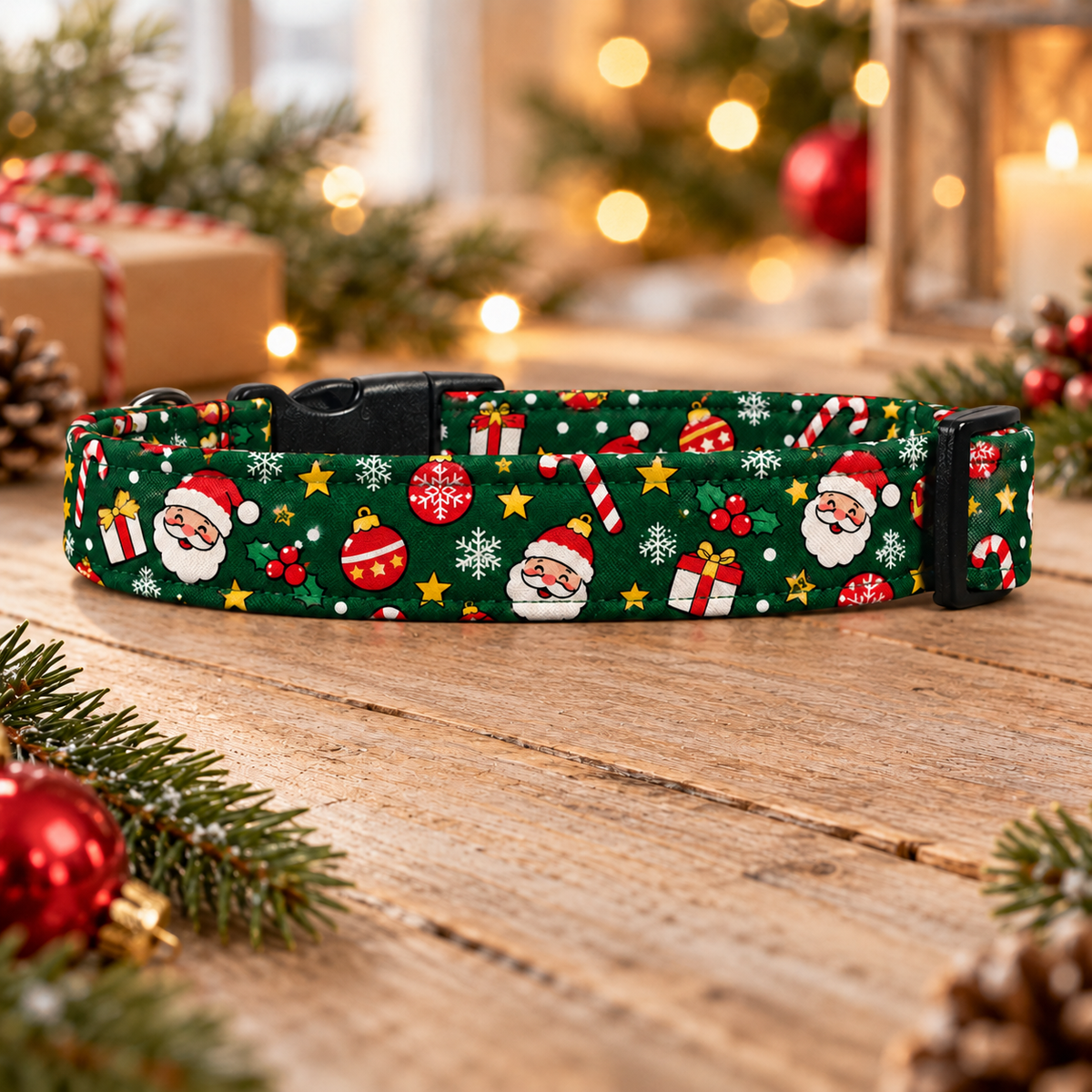 Forest Green Christmas Dog Collar