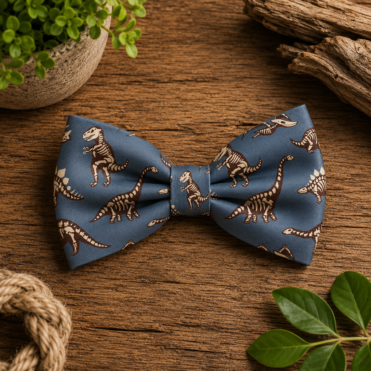 Blue Dinosaur Skeleton Bow Tie / Sailor Bow
