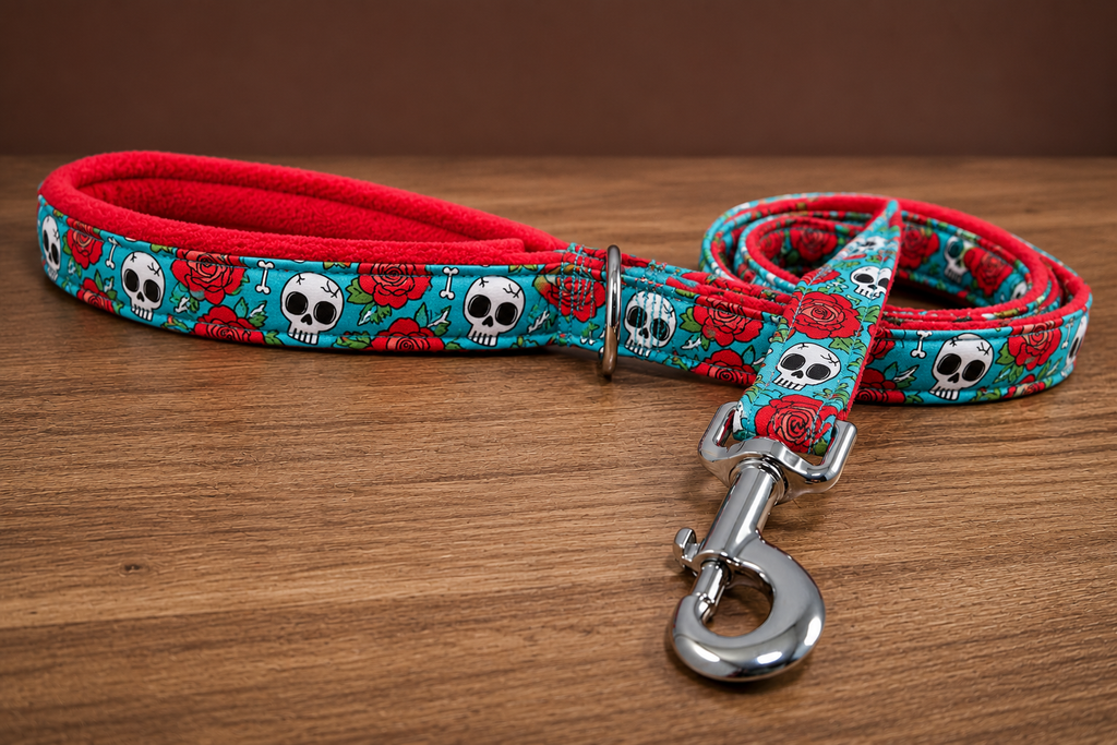 Skulls and Roses Dog Lead