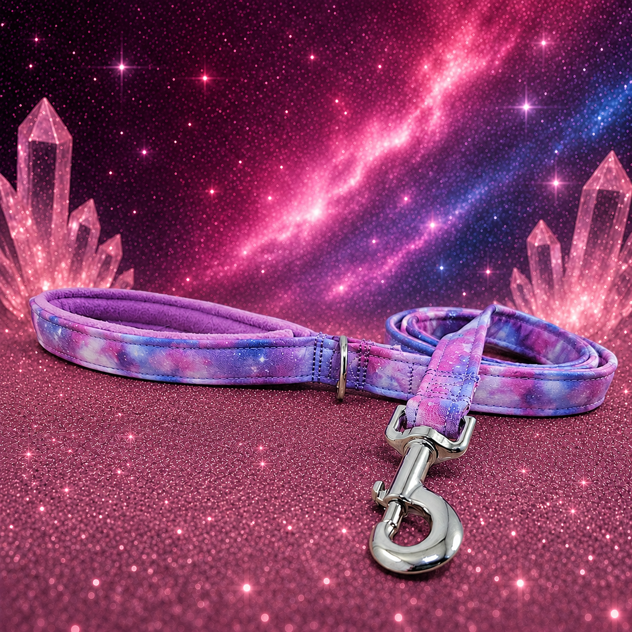Pink Galaxy Dog Lead