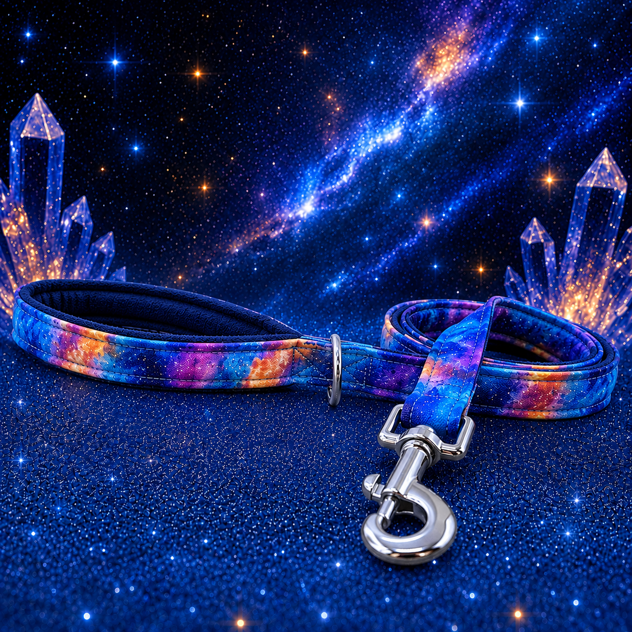 Blue, Purple and Gold Galaxy Dog Lead