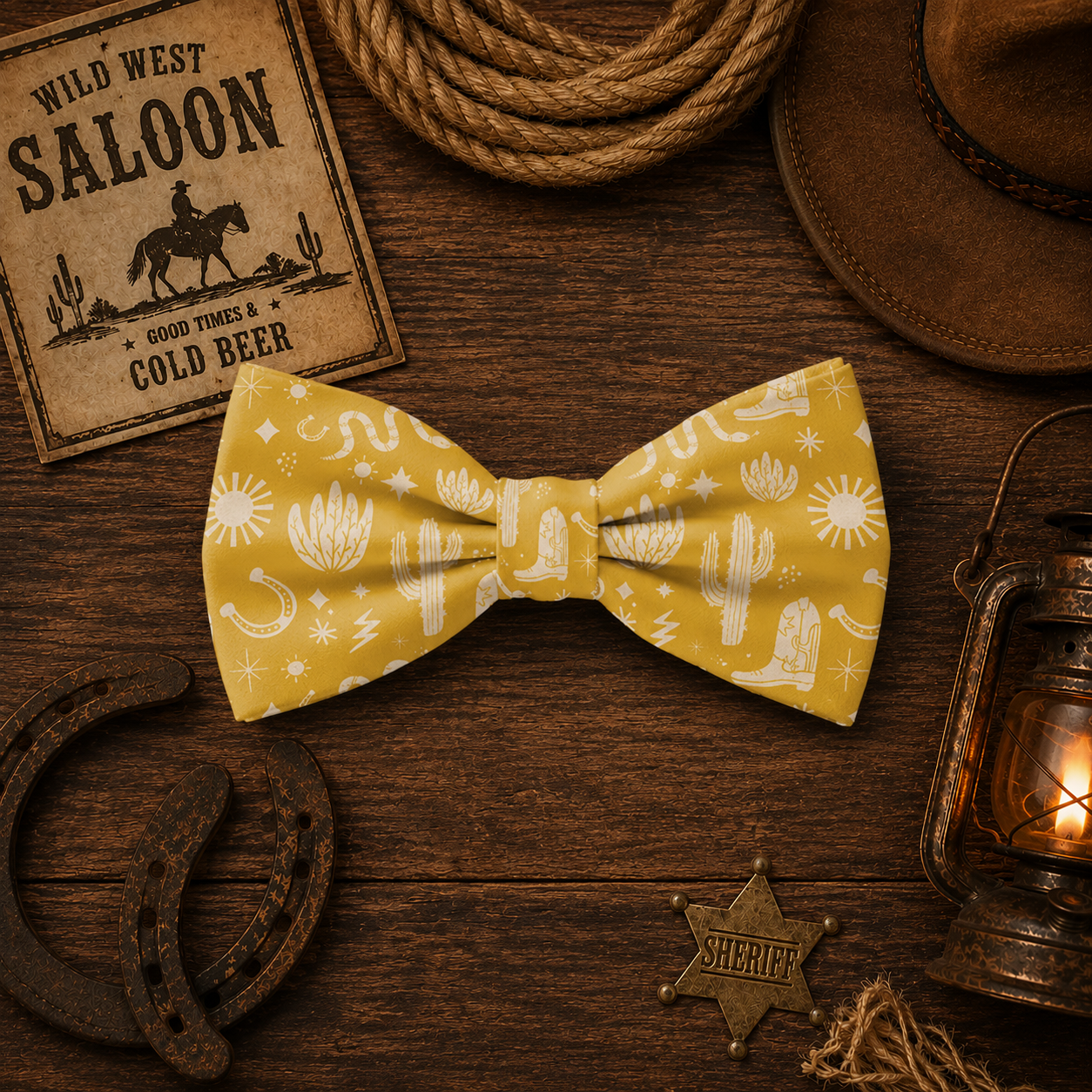 Ochre Cow Boy Bow Tie / Sailor Bow