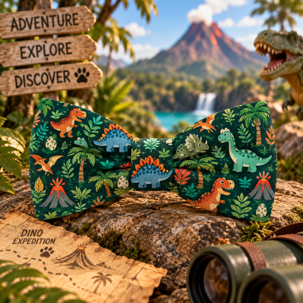 Dinosaurs & Volcanos Bow Tie / Sailor Bow