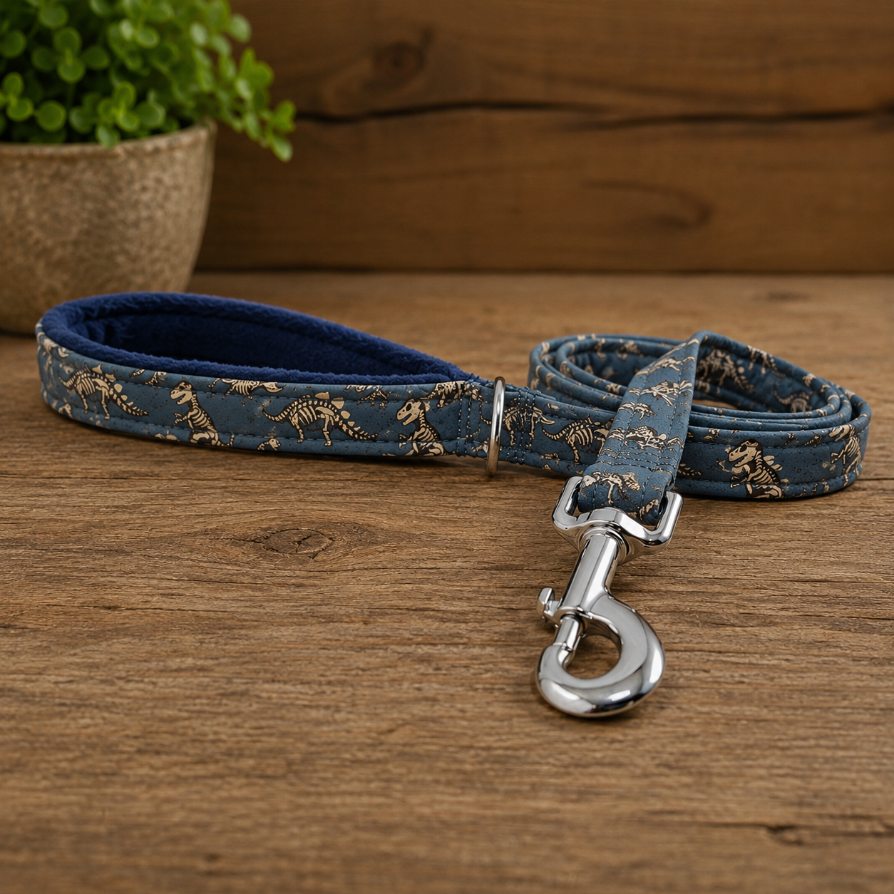 Blue Dinosaur Skeleton Dog Lead
