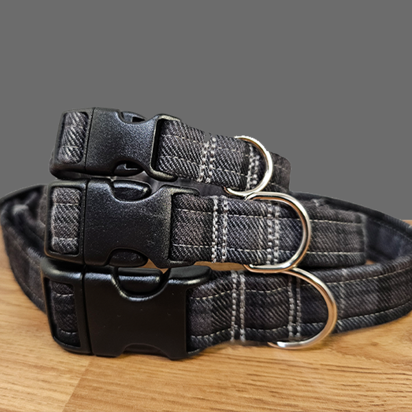 Grey Tartan Dog Collar