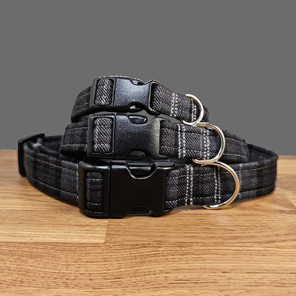 Grey Tartan Dog Collar