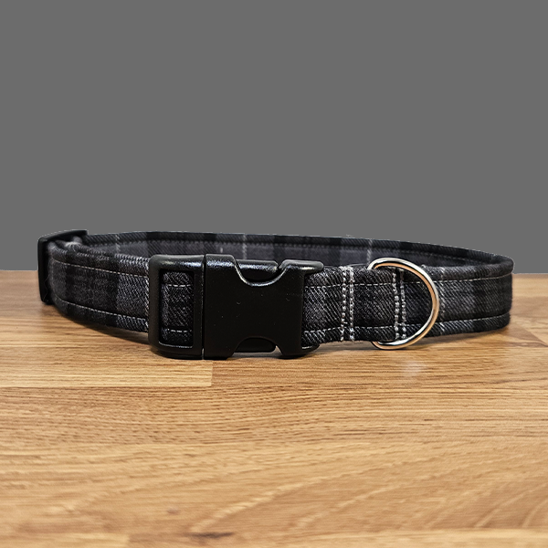 Grey Tartan Dog Collar