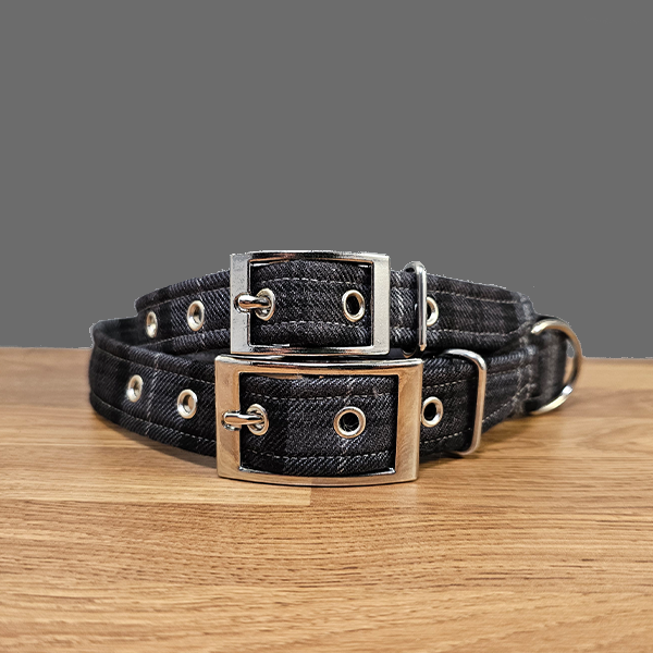 Grey Tartan Dog Collar