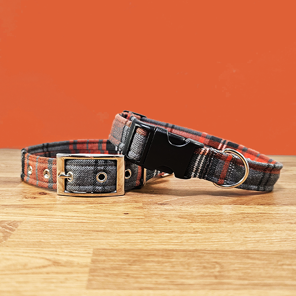 Orange & Grey Dog Collar