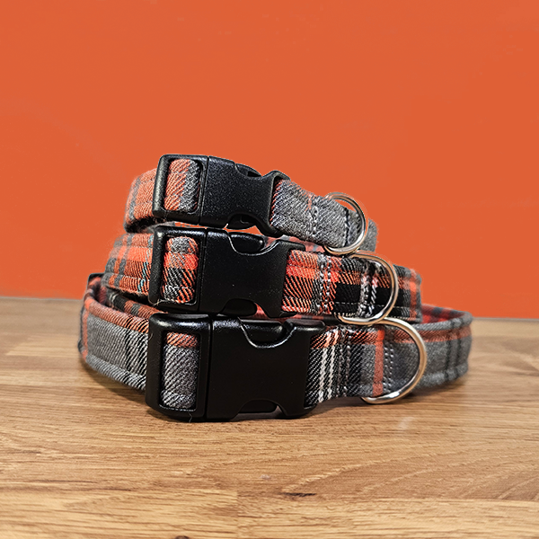 Orange & Grey Dog Collar