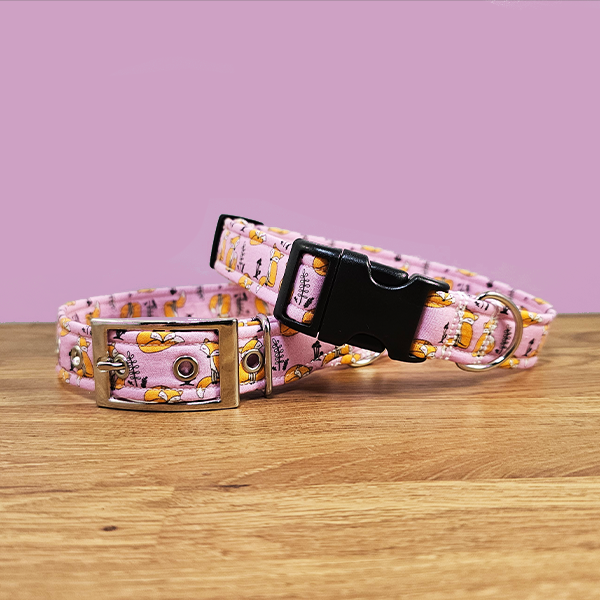 Pink Fox Dog Collar