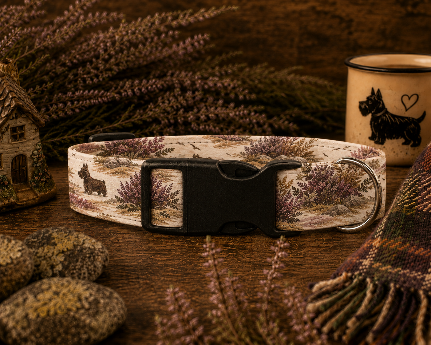 Scotties on the Heath Dog Collar